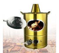 JMOUZHG Fire Barrel for Burning Trash Outdoor, 410 Stainless Steel Bin, Incinerator Paper Leaf Wood Backyard Bonfire (Gold 35 * 35 * 60CM)
