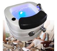 JMOUZHG Semi-Circular Foot Bath Massage Colorful Lamp Heated Foot Spa Hot And Cold Adjustment Deep Foot Bath Spa With Massage Pedicure Bowl