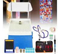 JMOUZHG Stained Glass Starter Kit with Grinder,and Accessories, Complete Tool Set for Beginners in Glass Crafting