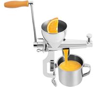 JMOUZHG Stainless Steel Manual Wheatgrass Juicer, Hand Crank Cold Press Squeezer for Spinach, Kale, Celery, Ginger & Pomegranate