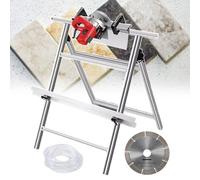 JMOUZHG Tile Bevel Cutter Kit,43 Degree Chamfer Machine with Water Cooling Device,13000 RPM Electric Tile Edge Cutting Tool for Large Format Tiles (Machine+Bracket)