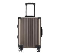 JMOZHCD All-aluminum Suitcase for Men and Women Aluminum Carry-on Trolley Suitcase for Boarding Travel Metal Box (Brown 24)