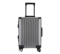 JMOZHCD All-aluminum Suitcase for Men and Women Aluminum Carry-on Trolley Suitcase for Boarding Travel Metal Box (Gray 28)