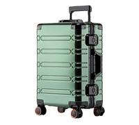 JMOZHCD Aluminum Alloy Rolling Luggage Carry-on Luggage 20 Inch Women Men Metal Business Luggage Travel Case (Dark En8 20)