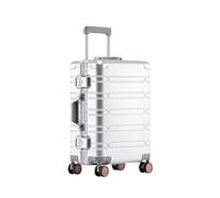 JMOZHCD Aluminum Alloy Trolley Case Universal Wheel Aluminum Alloy Suitcase, Metal Box, Password Cabin Case Travel Storage Box (Silver 29)