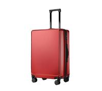 JMOZHCD Aluminum Frame Trolley Case Large Capacity Fashion Trolley Case Business Cabin Case Travel Universal Wheel Suitcase Zipper Case (Red Zipper 24 inch)