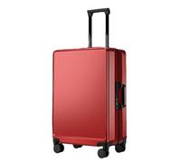 JMOZHCD Aluminum Frame Trolley Case Large Capacity Fashion Trolley Case Business Cabin Case Travel Universal Wheel Suitcase Zipper Case (Red 26 inch)