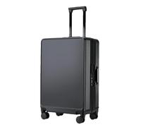 JMOZHCD Aluminum Frame Trolley Case Large Capacity Fashion Trolley Case Business Cabin Case Travel Universal Wheel Suitcase Zipper Case (Black 24 inch)