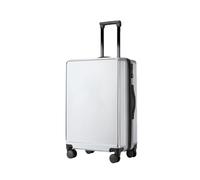 JMOZHCD Aluminum Frame Trolley Case Large Capacity Fashion Trolley Case Business Cabin Case Travel Universal Wheel Suitcase Zipper Case (Silver gray zipper 26 inch)