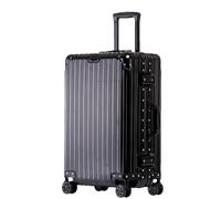 JMOZHCD Aluminum Travel Suitcase Carry-on Luggage Large Family Luggage Storage Box with Universal Wheels (Classic Mirror Black 24)