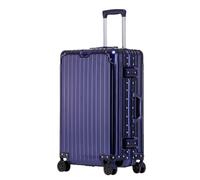 JMOZHCD Aluminum Travel Suitcase Carry-on Luggage Large Family Luggage Storage Box with Universal Wheels (Classic Mirror Blue 20)