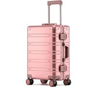 JMOZHCD Carry-on Luggage with Wheels Wear-resistant All-aluminum Magnesium Alloy Trolley Case Business Travel Suitcase (F 24)