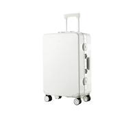 JMOZHCD Carry-on Rolling Luggage Women's Password Travel Suitcase with Silent Wheels Trolley Luggage Bag (White 20 inch)