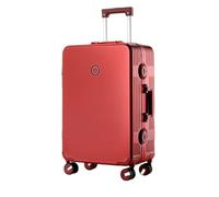 JMOZHCD Carry-on Rolling Luggage Women's Password Travel Suitcase with Silent Wheels Trolley Luggage Bag (Red 20 inch)