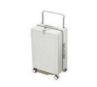 JMOZHCD Classic Travel Suitcase Wide Trolley Suitcase Silent Wheel Multifunctional Suitcase Large Capacity Hard Shell Suitcase (Shell White 22)