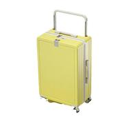 JMOZHCD Classic Travel Suitcase Wide Trolley Suitcase Silent Wheel Multifunctional Suitcase Large Capacity Hard Shell Suitcase (Lemon Yellow 26)