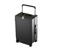 JMOZHCD Classic Travel Suitcase Wide Trolley Suitcase Silent Wheel Multifunctional Suitcase Large Capacity Hard Shell Suitcase (Classic Black 26)