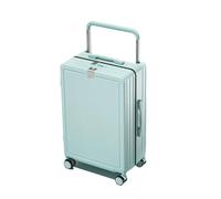 JMOZHCD Classic Travel Suitcase Wide Trolley Suitcase Silent Wheel Multifunctional Suitcase Large Capacity Hard Shell Suitcase (Light Blue 24)