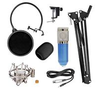 JMOZHCD Condenser Microphone USB Recording Microphone for Voice Chat Recording Conference Computer and PC Video Recording (Blue)