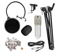 JMOZHCD Condenser Microphone USB Recording Microphone for Voice Chat Recording Conference Computer and PC Video Recording (White)