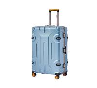 JMOZHCD Fashionable Personalized Suitcase Universal Universal Wheel Aluminum Frame Trolley Case Password Box Travel Suitcase (Blue 30)