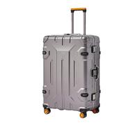 JMOZHCD Fashionable Personalized Suitcase Universal Universal Wheel Aluminum Frame Trolley Case Password Box Travel Suitcase (Gun Color 24)