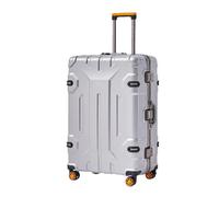 JMOZHCD Fashionable Personalized Suitcase Universal Universal Wheel Aluminum Frame Trolley Case Password Box Travel Suitcase (Silver 30)