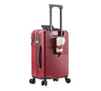 JMOZHCD Large Capacity Luggage Set Suitcase Front Opening Unisex Carry-On Travel Suitcase (Red 24 inch)