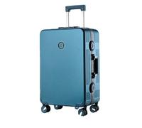 JMOZHCD Large Capacity Suitcase Aluminum Alloy Frame Wheel Rolling Suitcase Travel Suitcase (Blue 22)