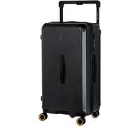 JMOZHCD Large Capacity Wide Luggage for Boarding Students Luggage Thickened Password Hard Shell Luggage Shock Absorption (Black)