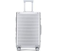 JMOZHCD Lightweight Luxury Hard Shell Suitcase with Wheels Aluminum Magnesium Alloy Trolley Suitcase for Travel (Sliver)