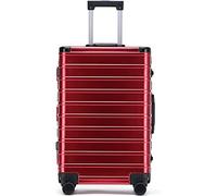 JMOZHCD Lightweight Luxury Hard Shell Suitcase with Wheels Aluminum Magnesium Alloy Trolley Suitcase for Travel (Red)