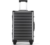 JMOZHCD Lightweight Luxury Hard Shell Suitcase with Wheels Aluminum Magnesium Alloy Trolley Suitcase for Travel (Grey)