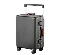JMOZHCD Luggage Large Capacity Travel Suitcase Wide Band Leather Handle Silent Wheel Trolley Carry-on Suitcase (Gray9 22 inch)