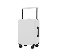 JMOZHCD Password Roller Suitcase Wide Trolley Lightweight Suitcase PC Large Capacity Luggage Travel Bag (White 24 inch)
