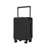 JMOZHCD Password Roller Suitcase Wide Trolley Lightweight Suitcase PC Large Capacity Luggage Travel Bag (Black 24 inch)