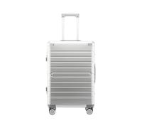 JMOZHCD Rolling Suitcase Aluminum Trolley Case Portable Universal Wheel Hard Shell Suitcase Clothing Storage Box (Silver 28 inch)