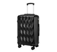 JMOZHCD Rolling Suitcase, Stylish Carry-on Suitcase, with Wheels, Zipper Combination Lock, Lightweight Suitcase (Black 26 inch)