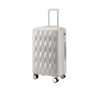 JMOZHCD Rolling Suitcase, Stylish Carry-on Suitcase, with Wheels, Zipper Combination Lock, Lightweight Suitcase (White 24 inch)