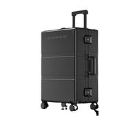 JMOZHCD Suitcase Front Opening Rolling Suitcase Trolley Case Carry-on Luggage Storage Box (Black 28)