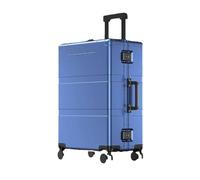 JMOZHCD Suitcase Front Opening Rolling Suitcase Trolley Case Carry-on Luggage Storage Box (Blue 28)