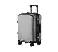 JMOZHCD Travel Luggage Stylish Suitcase Aluminum Frame Trolley Case Small Cabin Luggage (Gray(black Border) 28)