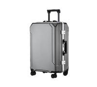 JMOZHCD Travel Luggage Stylish Suitcase Aluminum Frame Trolley Case Small Cabin Luggage (Gray(white Border) 28)