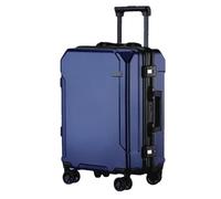 JMOZHCD Travel Suitcase Fashion Suitcase Aluminum Frame Trolley Case Men and Women Cabin Case (Blue(black Border) 22)