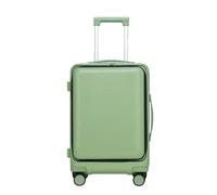 JMOZHCD Travel Suitcases Front Opening Luggage Cabin Rolling Luggage Combination Carry On Luggage Wheeled Suitcase (Greeen 24)