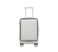 JMOZHCD Travel Suitcases Front Opening Luggage Cabin Rolling Luggage Combination Carry On Luggage Wheeled Suitcase (White 20)