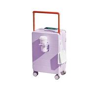 JMOZHCD Wide Handle Suitcase with Cup Holder Travel Luggage Password Trolley Case Carry-on Travel Bag Trolley Suitcase (F 20)