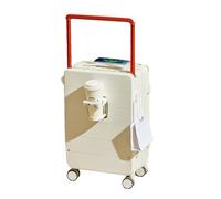 JMOZHCD Wide Handle Suitcase with Cup Holder Travel Luggage Password Trolley Case Carry-on Travel Bag Trolley Suitcase (B 20)