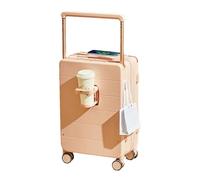 JMOZHCD Wide Handle Suitcase with Cup Holder Travel Luggage Password Trolley Case Carry-on Travel Bag Trolley Suitcase (C 22)