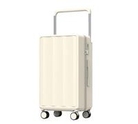 JMOZHCD Wide Trolley Suitcase for Women Travel Luggage Multifunctional Large Capacity Password Suitcase (White 24)
